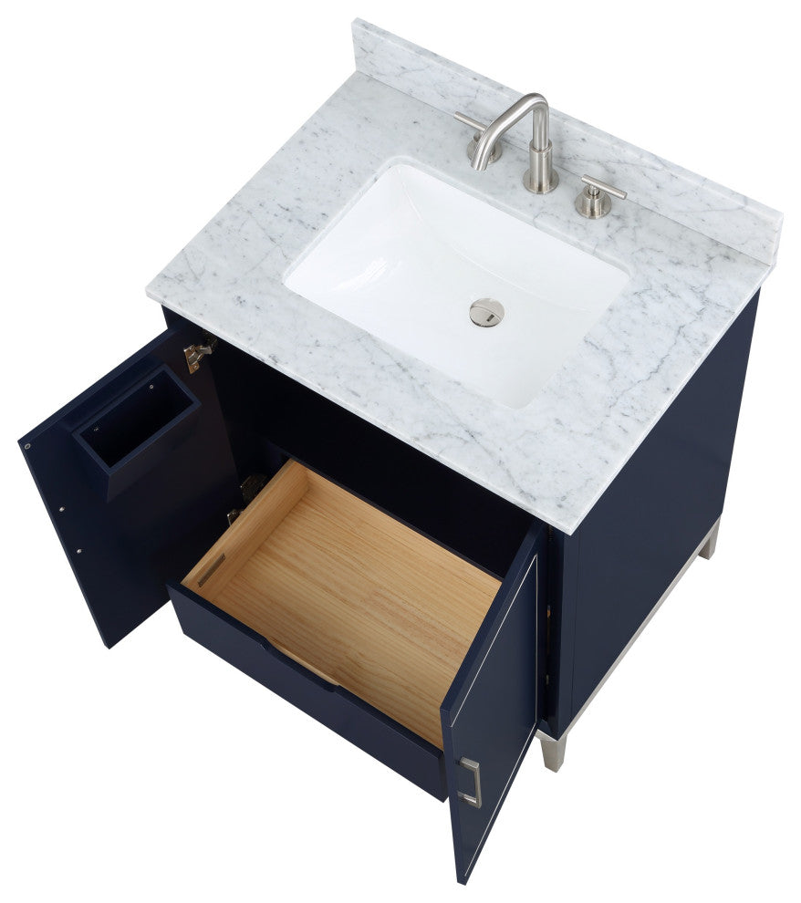 Gracie 30" Single Vanity, Pacific Blue/Brushed Nickel