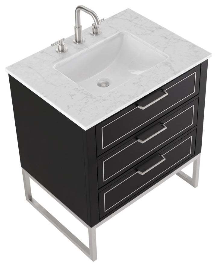 Markham 30" Single Vanity, Midnight Black/Brushed Nickel