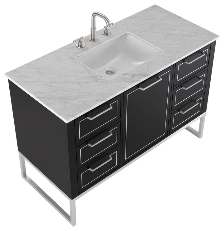 Markham 48" Single Vanity, Midnight Black/Brushed Nickel