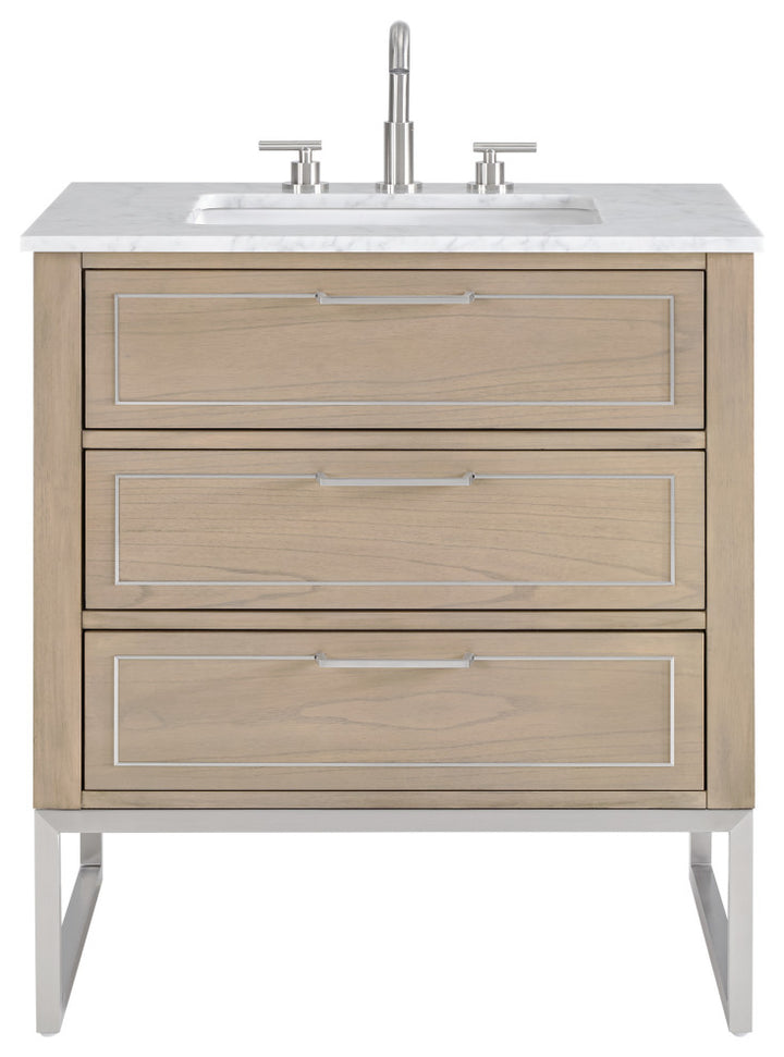 Markham 30" Single Vanity, Cashmere Grey/Brushed Nickel