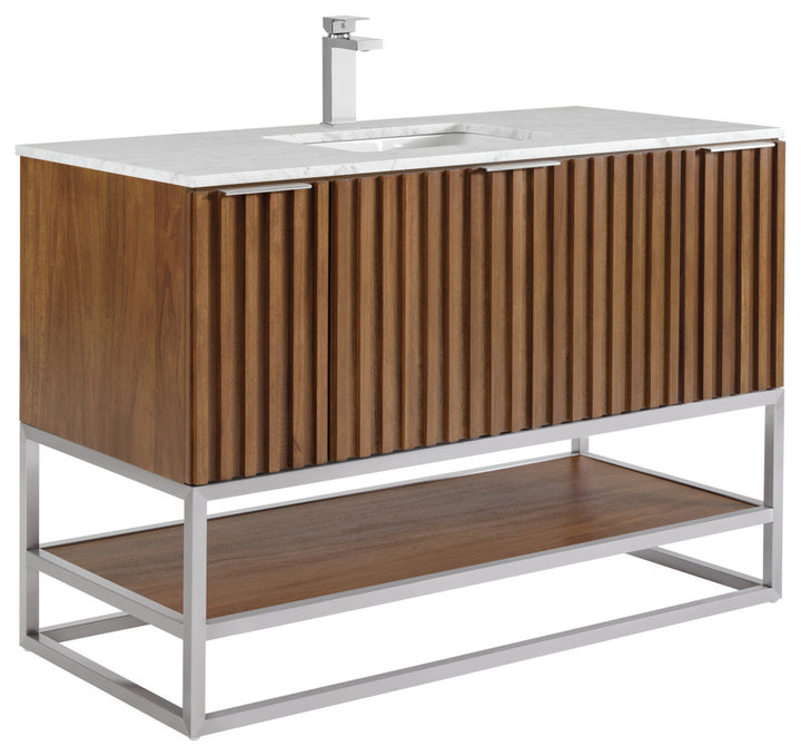 Terra 48" Single Vanity, Walnut/Brushed Nickel