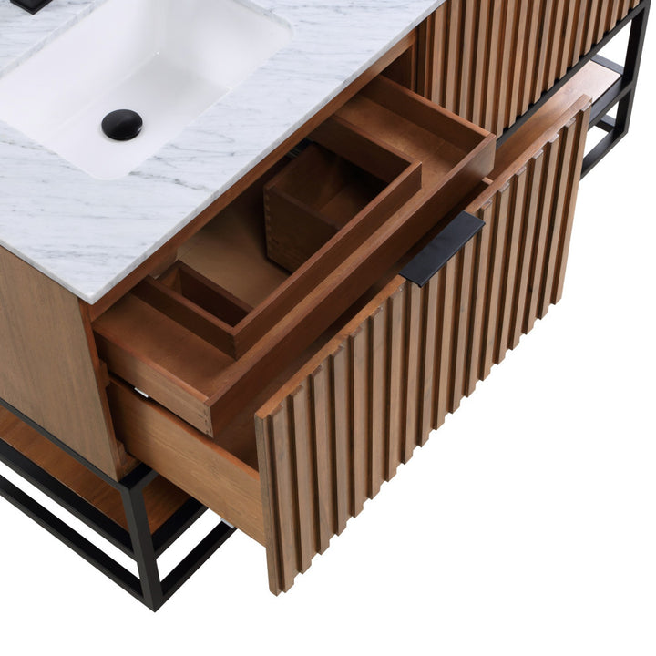 Terra 60" Double Vanity, Walnut/Matte Black