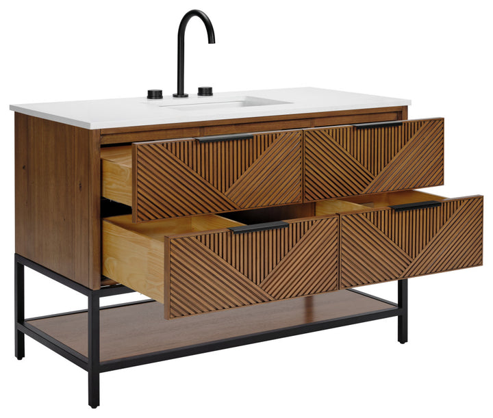 Diamond 48" Single Vanity, Walnut/Matte Black