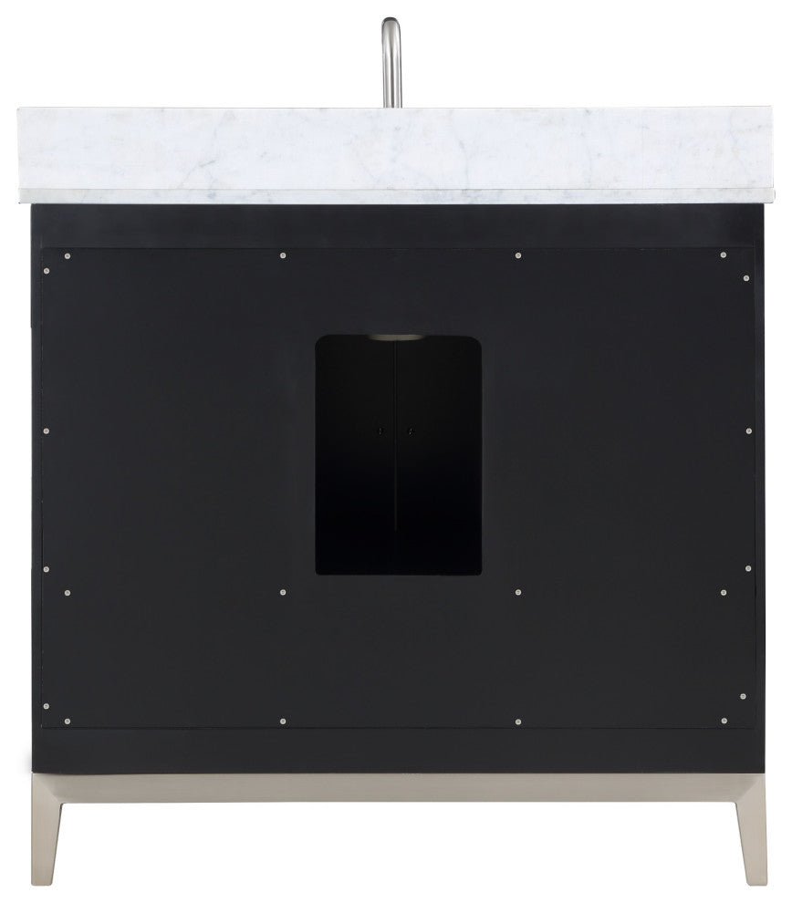 Gracie 30" / 36" Single Vanity, Midnight Black/Brushed Nickel