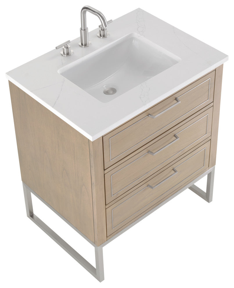 Markham 30" Single Vanity, Cashmere Grey/Brushed Nickel