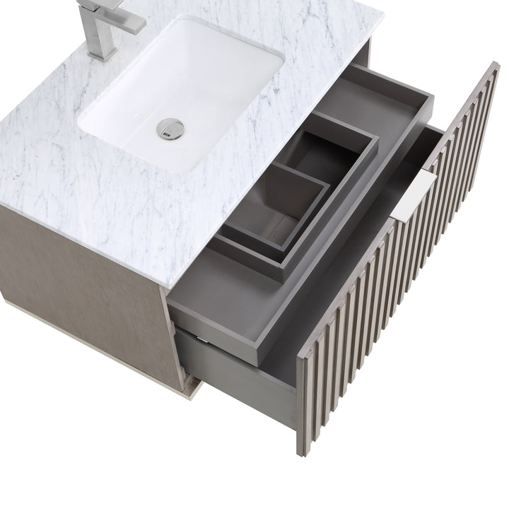 Terra 36" Single Wallmount Bathroom Vanity in Greywash