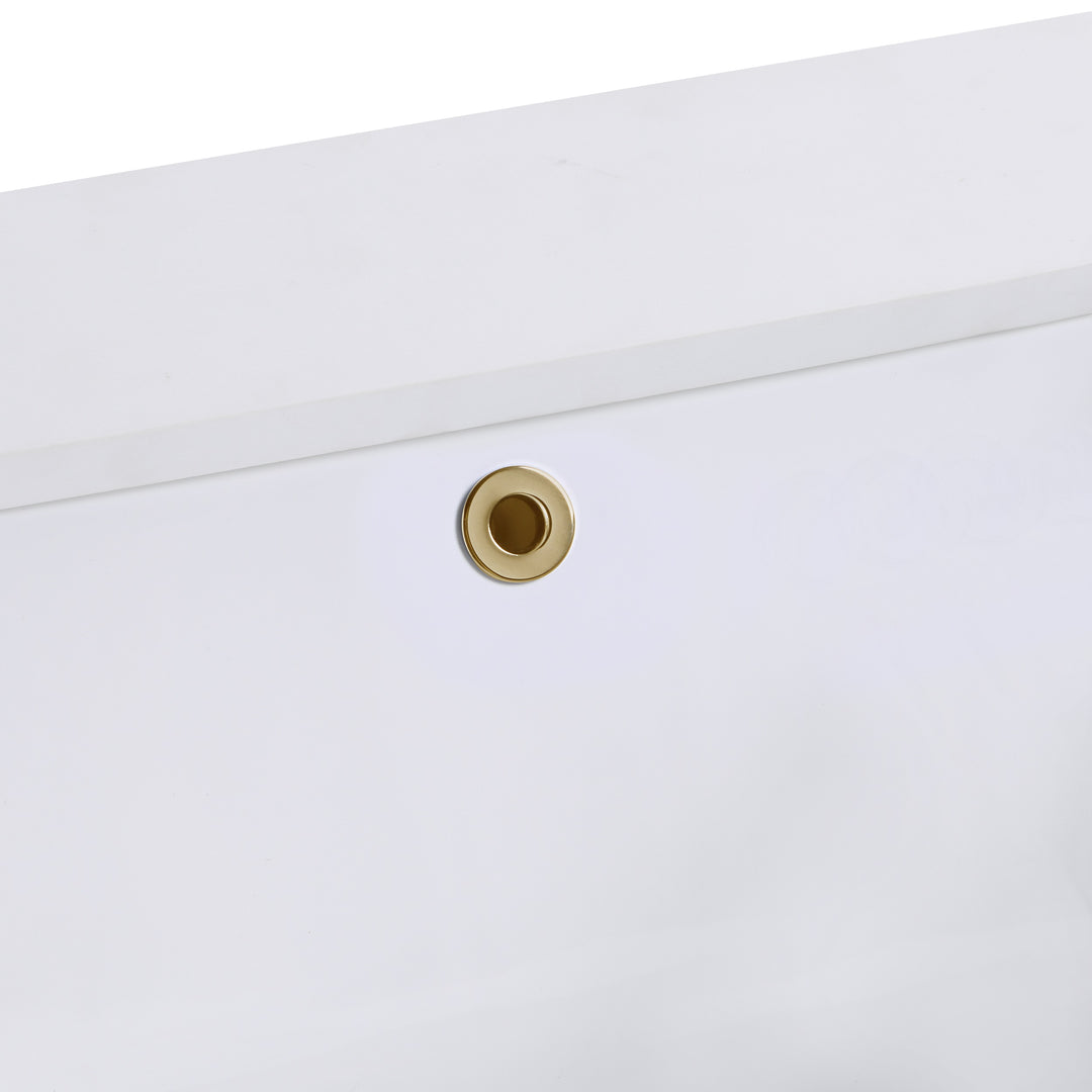 Terra 24" Single Wallmount Bathroom Vanity in Walnut and Satin Brass