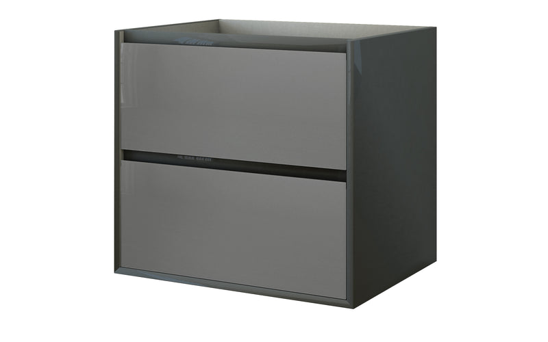 Baden Haus 23.6" Glass Collection Single Vanity in Anthracite (2 Drawers)