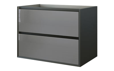 Baden Haus 29.1" Glass Collection Single Vanity in Anthracite with Glass Drawers