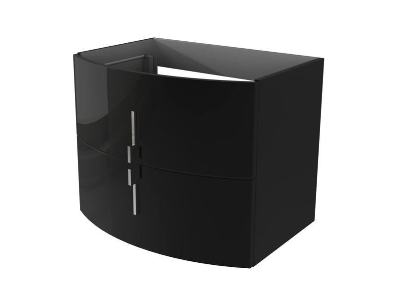 Baden Haus Sting Collection 27.2" Single Vanity in Glossy Black with 2 Drawers