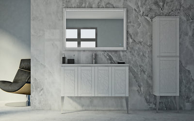 Baden Haus America Collection 47.2" Single Vanity in Matte White (4 Doors)