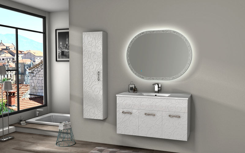 Baden Haus Miami Collection 39.4" Single Vanity in Glossy White (3 Doors)
