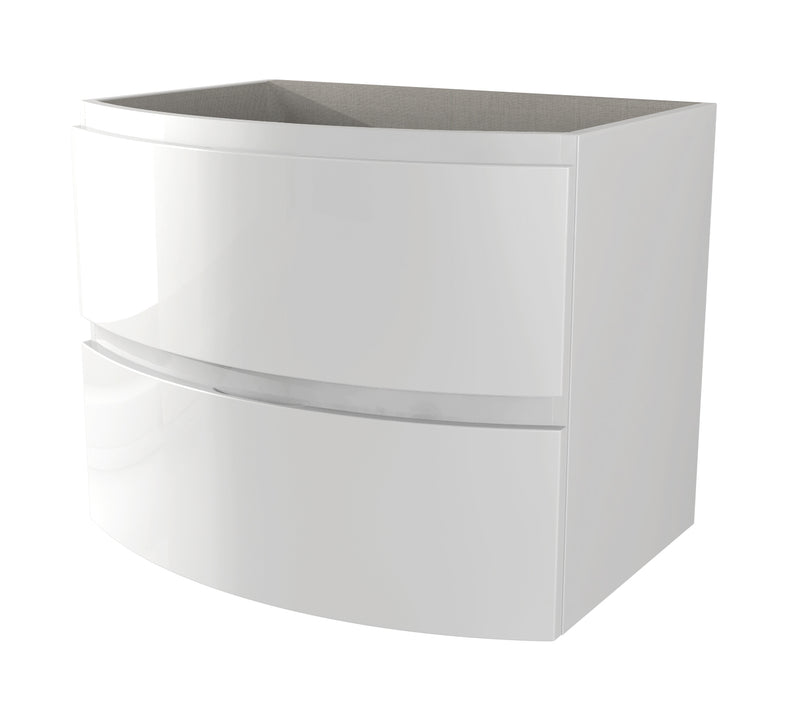 Baden Haus Vague Collection 27.2" Single Vanity in Glossy White (2 Drawers)
