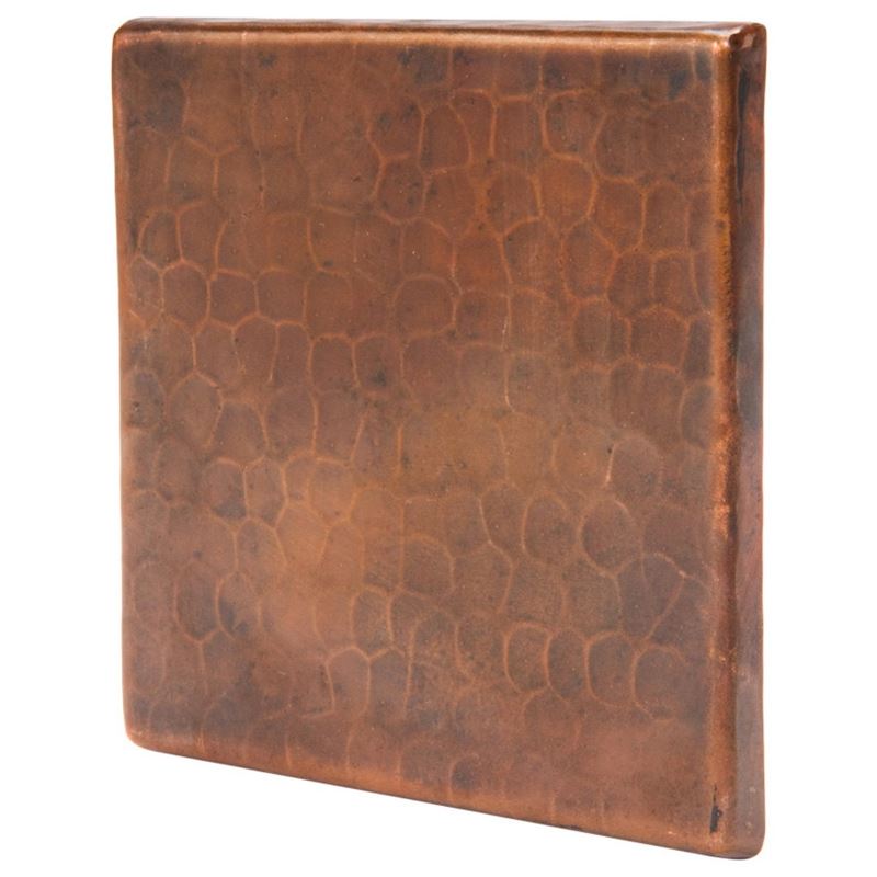 4" x 4" Hammered Copper Tile