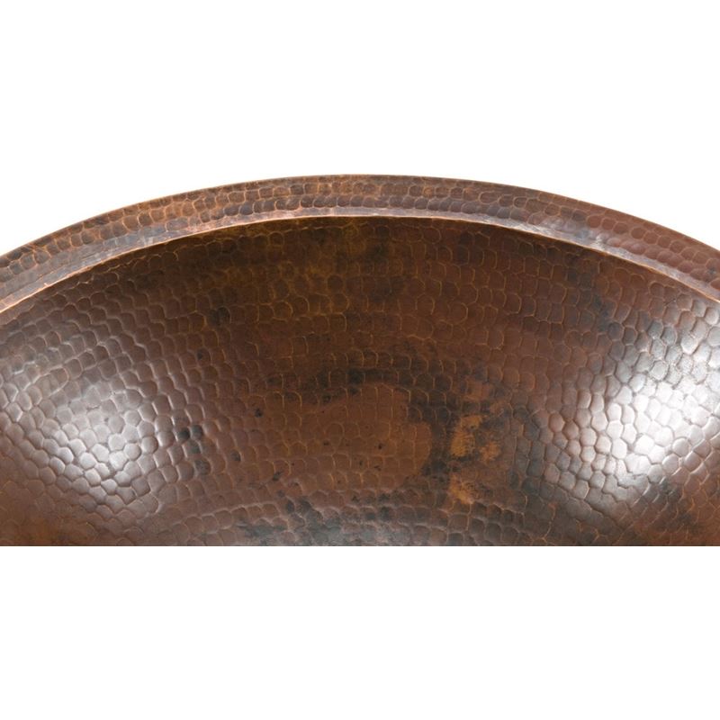 Small Oval Under Counter Hammered Copper Sink