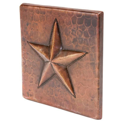 4" x 4" Hammered Copper Star Tile - Quantity 8