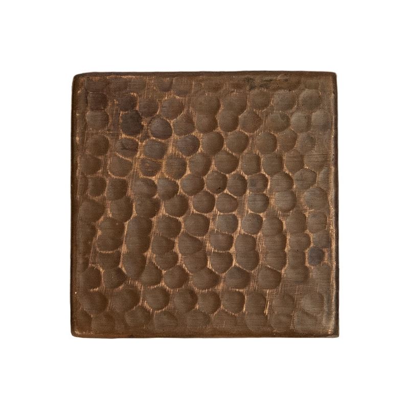 3" x 3" Hammered Copper Tile - Quantity 8