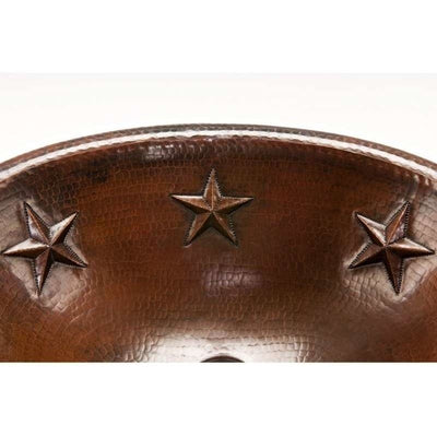 Oval Star Self Rimming Hammered Copper Sink