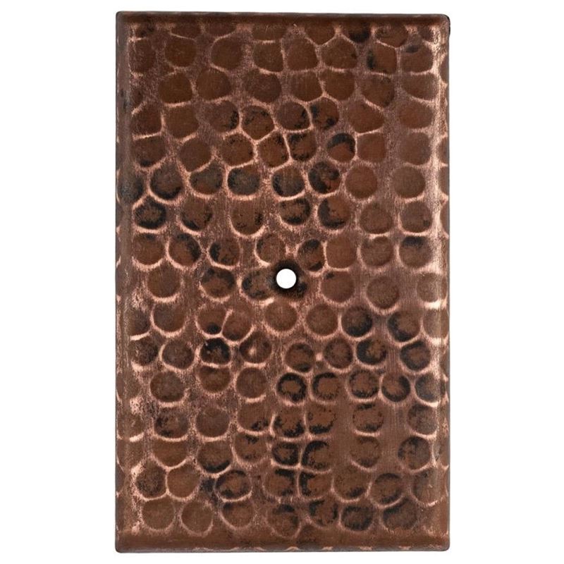 Blank Hand Hammered Copper Switch Plate Cover - Single Hole