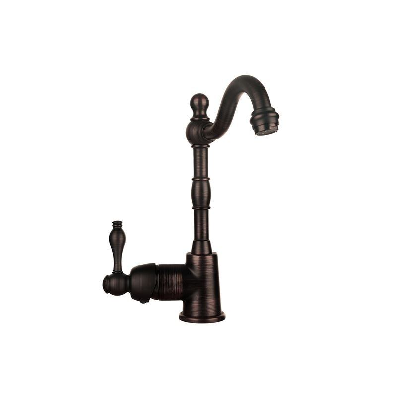 16" Rectangular Hammered Copper Bar/Prep Sink w ORB Bar Faucet, Strainer Drain