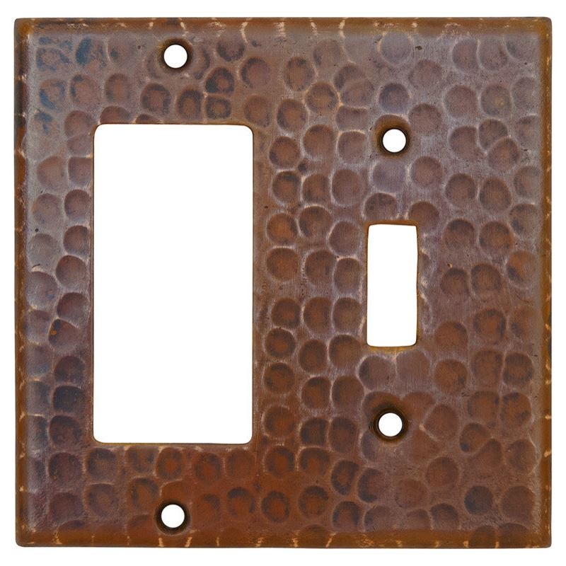 Copper Combination Switchplate, 1 Hole Single Toggle Switch