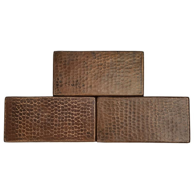 3" x 6" Hammered Copper Tile