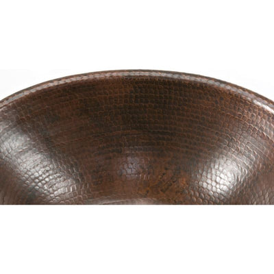 Small Oval Self Rimming Hammered Copper Sink