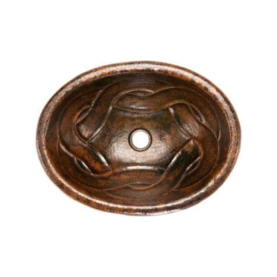 14" Round Self Rimming Hammered Copper Sink