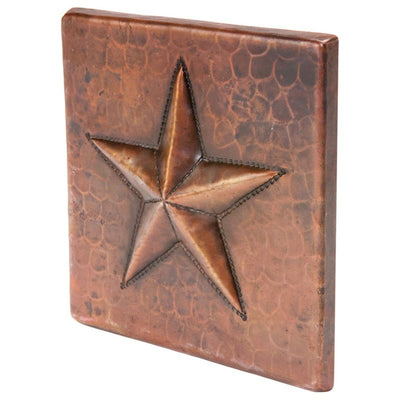 4" x 4" Hammered Copper Star Tile
