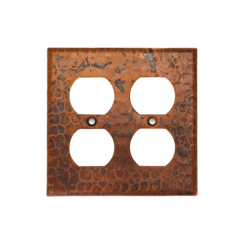 Copper Switchplate Double Duplex, 4 Hole Outlet Cover