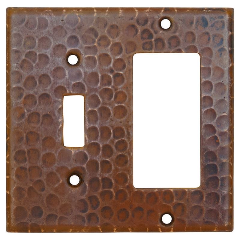 Copper Combination Switchplate, 1 Hole Single Toggle Switch