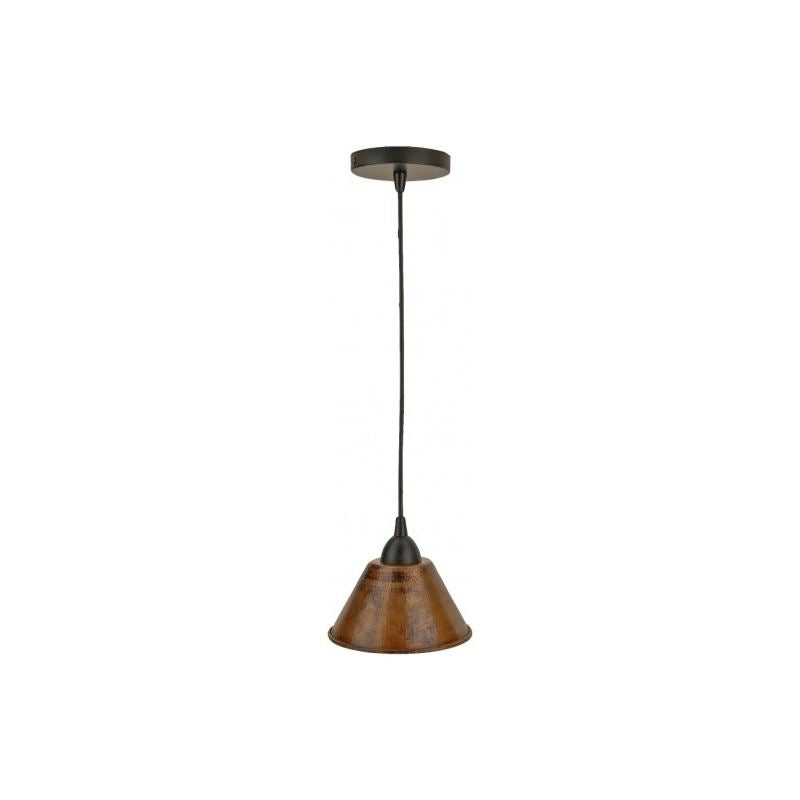 Hand Hammered Copper 7" Cone Pendant Light