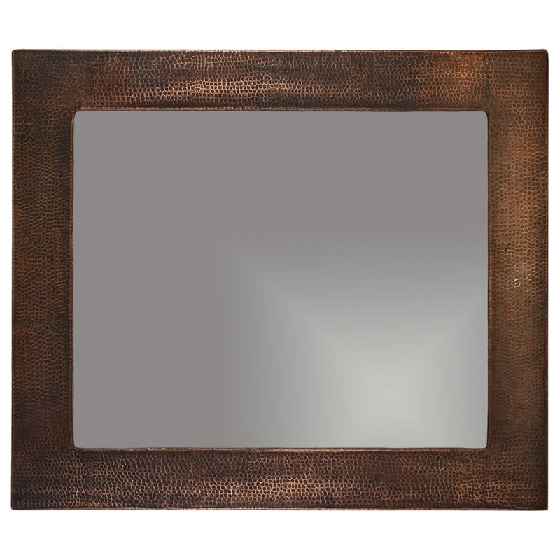 36" Hand Hammered Rectangle Copper Mirror