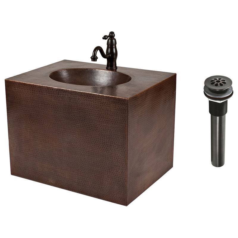 24" Copper Wall Mount Vanity and Faucet Package