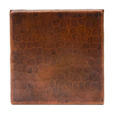 4" x 4" Hammered Copper Tile - Quantity 8