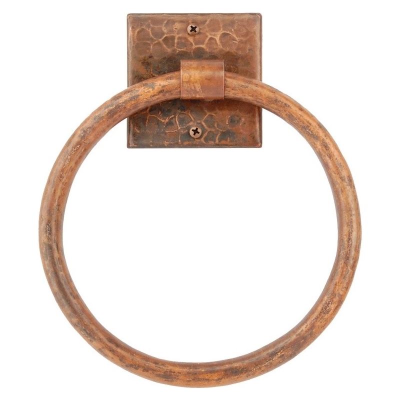 7" Hand Hammered Copper Towel Ring