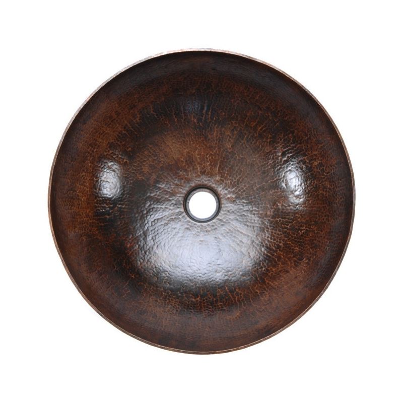 Large Round Vessel Hammered Copper Sink