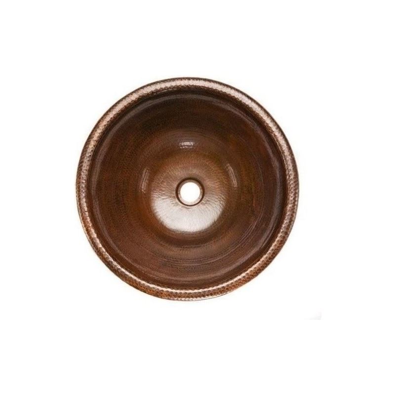 Round Self Rimming Hammered Copper Sink