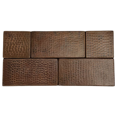 3" x 3" Hammered Copper Tile