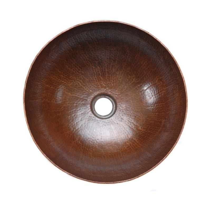 Medium Round Vessel Hammered Copper Sink