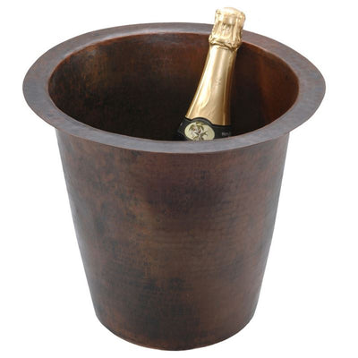 12" Round Hammered Copper Champagne Bar/Prep Sink