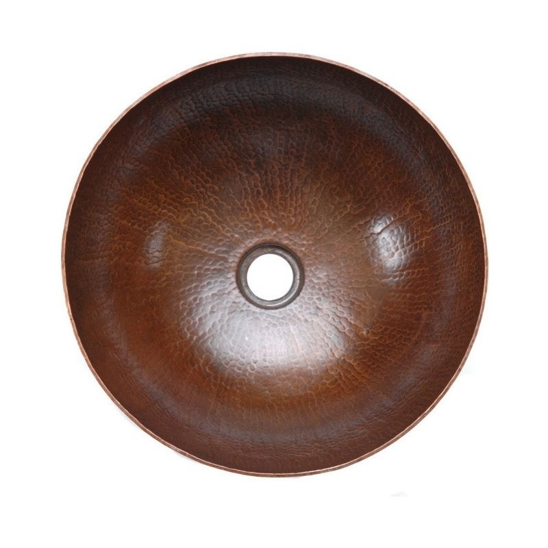 Small Round Vessel Hammered Copper Sink