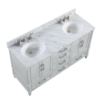 Montauk 60" Double Bathroom Vanity in Grey