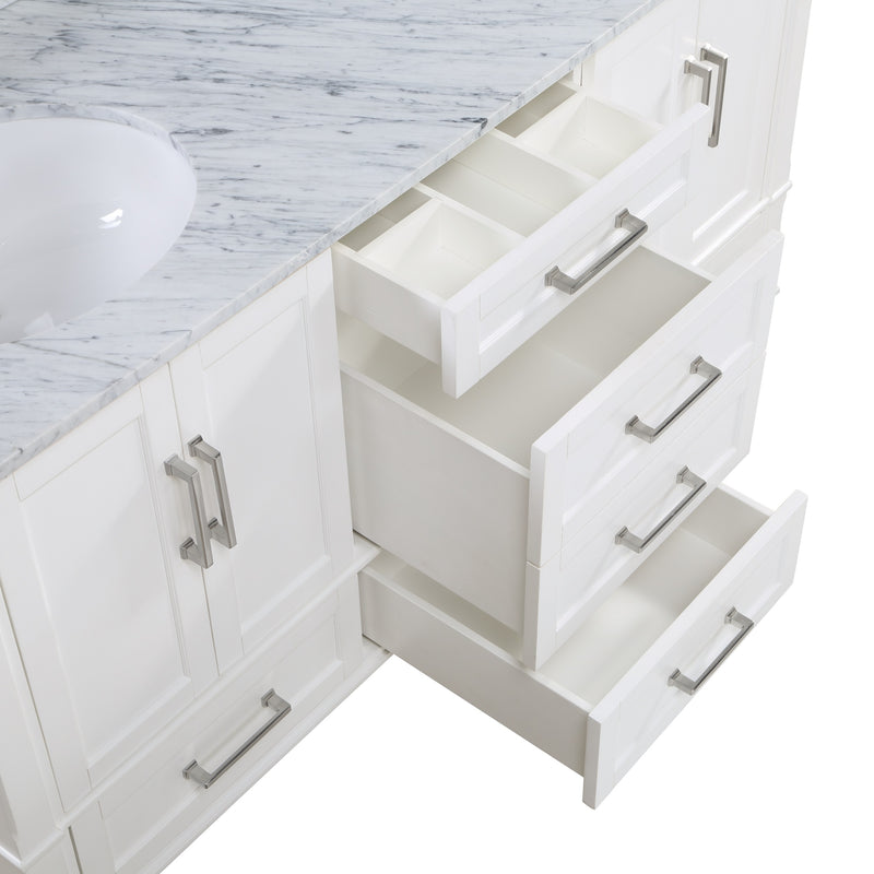 Montauk 60" Double Bathroom Vanity in White
