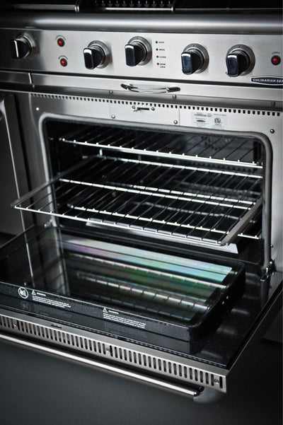 Connoisseurian 60″ Dual Fuel, Self Clean Range with Open Burners