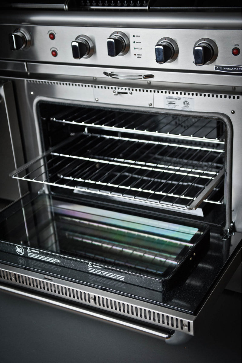 Connoisseurian 60″ Dual Fuel, Self Clean Range with Open Burners