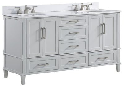 Montauk 60" Double Bathroom Vanity in Grey