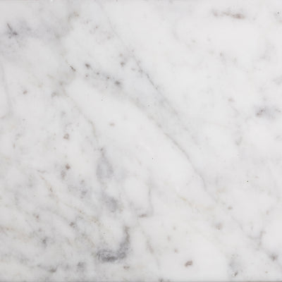 36" Grey Addington Vanity, left offset, White Carrara Marble Vanity Top